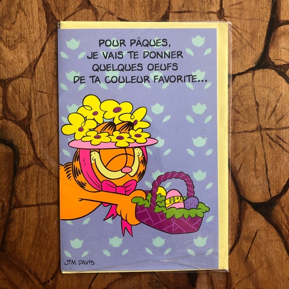 Vintage Easter Cards (NEW) French cartes Pâques vintage Garfield (x3) - Picture 3 of 11